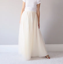 Load image into Gallery viewer, Women's soft maxi tulle skirt ivory Toronto Canada