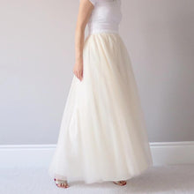 Load image into Gallery viewer, Women's soft maxi tulle skirt ivory Toronto Canada