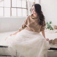 Load image into Gallery viewer, Women's soft maxi tulle skirt ivory Toronto Canada