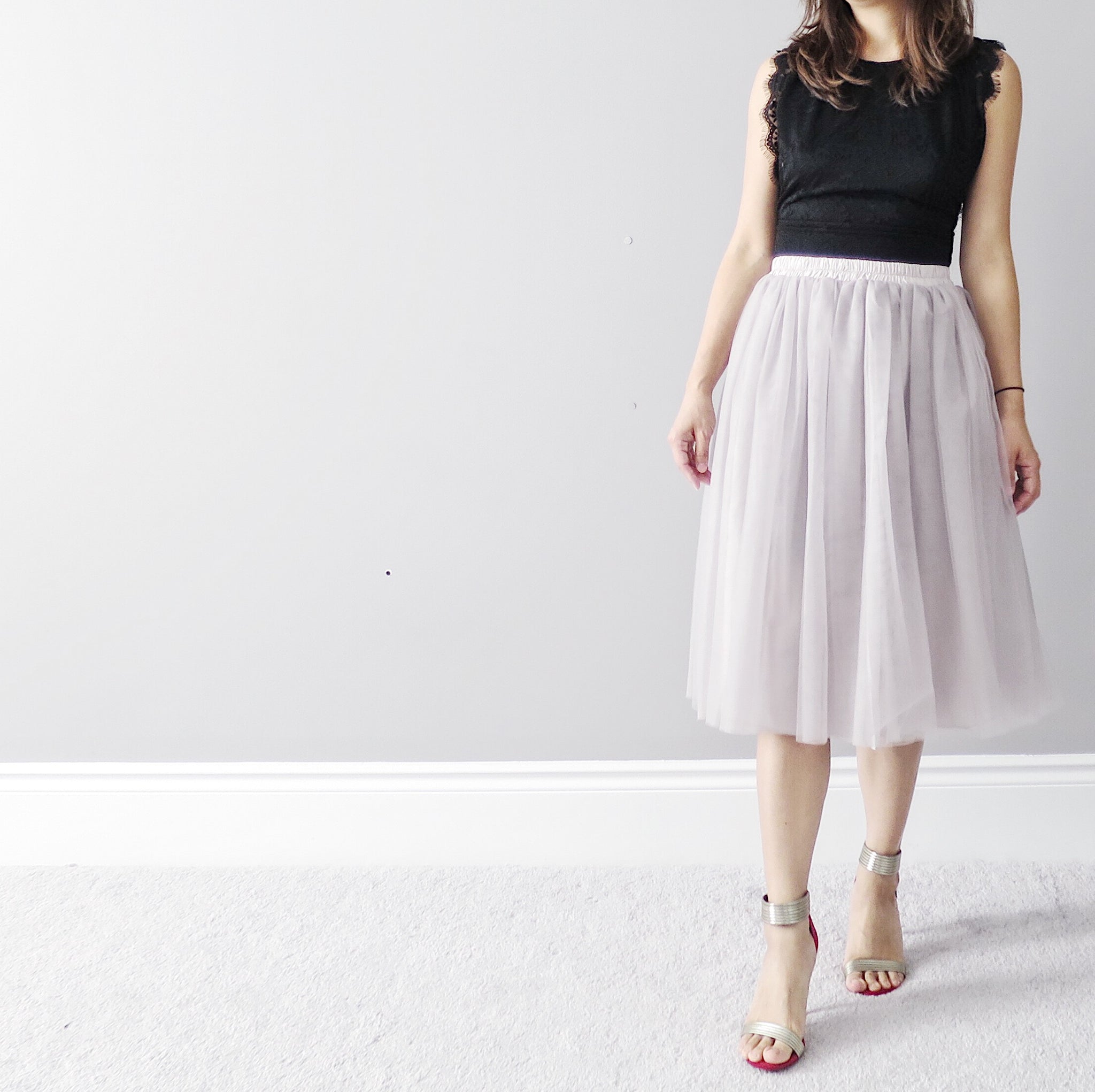 Madison Long Soft Tulle Skirt - Nimbus Grey, BLUISH, Canada — Tulle shop  with a heart